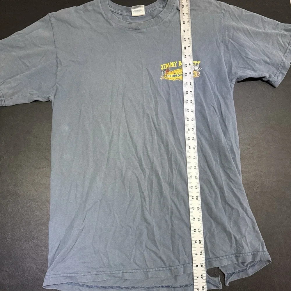 VTG Jimmy Buffett 2002‎ Far Side of the World Tour T-Shirt Blue Sz L Distressed